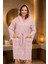 Unisex Sultan Püskül Modelli Deniz-Havuz-Plaj-Banyo-Sauna-Spa Peştemal Bornoz-Pamuklu-Mor 1