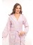 Unisex Sultan Püskül Modelli Deniz-Havuz-Plaj-Banyo-Sauna-Spa Peştemal Bornoz-Pamuklu-Mor 3