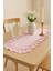Fırfırlı Pembe Pötikare Runner Orta Sehpa & Dresuar Örtüsü 30X80 cm 2