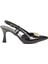 Siyah Rugan Topuklu Kadın Abiye Ayakkabı PC-54663 Z 1