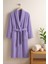 Unisex Büyük Beden Şalyaka Model Bornoz-Banyo-Sauna-Wellness Spa-Hamam-Pamuklu-3xl 4xl-Lila 2