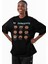 Unisex Be Expressive Baskılı Tişört, Oversize Kedili Duygular Temalı Bisiklet Yaka T-Shirt 3