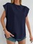 Kadın Lacivert Düşük Kol Pamuklu Örme T-Shirt 5