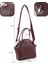Bordo SHK132 Suni Deri, Fermuarlı Tek Bölmeli, Çıtçıt Detaylı ,el, Kol ve Omuz Çantası 4
