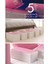 5'li Set Orta Boy 50X25X20CM Baza & Çekyat Altı, Kıyafet Düzenleyici Hurç Pembe Çizgili 1