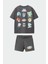 Erkek Çocuk Pamuklu Baskılı Tshirt ve Şort Alt Üst Takım 1