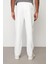 Beyaz Baggy Fit Erkek Çımalı Pantolon E1027 4