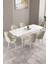 Milas Beyaz 80X132 Açılabilir Mdf Masa Yemek Odası Takımı, Mutfak Takımı 6 Adet Sandalye 2