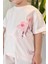 Kız Çocuk Tül Detaylı Çiçekli Tshirt ve Şort Alt Üst Takım 3