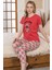 Ecodream Kısa Kollu Desenli Ekonomik Kadın Pijama Takımı 1