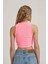 Etiket Detaylı Atlet Pembe 4
