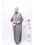 Yarım Fermuarlı Başörtülü Şık Dantelli Namaz Elbisesi 1