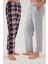 Erkek Pamuklu Ekose-Lacivert 2'li Tek Alt Pijama 1