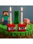 Minecraft Temalı 2’li Kırmızı Blok Tasarımlı Mumluk – Doğum Günü Pastası Için 1