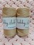 [2ADET] 4 No 200GR Camel Rengi Polyester Makrome Orta Kalın Supla ve Çanta Ipliği Tığ No 3,5 Veya 4 1