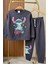 Kız Çocuk 3 Iplik Kumaş Baskılı Sweatshirt ve Eşofman Altı Alt Üst Takım 5