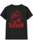Kırmızı Kuzgun Raven Baskılı Siyah Basic Tişört 1