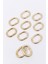 10 Adet 2,5 cm Oval Halka Light Gold 1