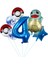 Pokemon Squirtle Konsept 4 Yaş Balon Set Pokemon Squirtle Yıldız Balon Doğum Günü Folyo Balon Set 1