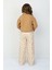 Çiçek Desen Denim Pantolon Sütlü Kahve - 3-4 Yaş 2