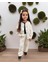 Oyma Yaka Ceketli Denim 2'li Takım Ekru - 5-6 Yaş 3