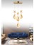 Damla-4lu-GOLD 3 Renk LED ISIKLI SALON MUTFAK OTURMA ODASI ANTRE AVİZE 1