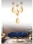 Damla-4lu-GOLD 3 Renk LED ISIKLI SALON MUTFAK OTURMA ODASI ANTRE AVİZE 2