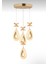 Damla-4lu-GOLD 3 Renk LED ISIKLI SALON MUTFAK OTURMA ODASI ANTRE AVİZE 3