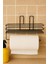 Siyah Yapışkanlı Mutfak ve Banyo Organizer Rafı ve Peçetelik 1