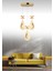 Damla-Üçlü-Gold 3 REK LED ISIKLI AKRILIK TASLI Modern Sarkıt Mutfak Oturma Odası Salon Sarkıt Avize 1
