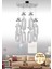 SERRA 8Lİ KROM AKRILIK TASLI 3 REK LED ISIKLI Modern Sarkıt Mutfak Oturma Odası Salon Sarkıt Avize 1
