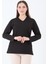Kadın Orta Yaş ve Üzeri V Yaka Likralı Siyah Anne Penye Bluz 6