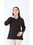 Kadın Orta Yaş ve Üzeri V Yaka Likralı Siyah Anne Penye Bluz 2