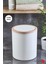 Şık Ahşap Desenli Banyo Mutfak Çöp Kovası, Beyaz 1