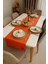 Sunrise Flame Keten Runner Masa Örtüsü 45X120 cm | El Yapımı Dekoratif Masa Şeridi 1