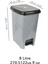 Gri Slim Pedallı Çöp Kovası, 8 Litre, Banyo ve Mutfak Için Şık ve Kullanışlı 5