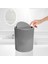 Gri Çizgili Yuvarlak Kapaklı Klikli Çöp Kovası, Banyo ve Mutfak Için Ideal 1
