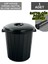 50 Litre Siyah Kapaklı Çöp Kovası, Dayanıklı ve Şık Tasarım 2