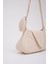 Krem Shk96 Suni Deri Tek Bölmeli Cüzdanlı Kol ve Omuz Çantası 7