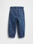 Kız Bebek Çiçek Desenli Çiçekli Horseshoe Jean Pantolon 3