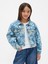 Kız Çocuk Çiçek Desenli Balloon-Sleeve Floral Denim Ceket 2