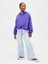 Kız Çocuk Mor Vintage Soft Oversized Bubble Sweatshirt 2