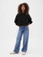 Kız Çocuk Siyah Vintage Soft Oversized Bubble Sweatshirt 3