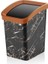 Siyah Mermer Desenli Otomatik Kapaklı 6l Çöp Kovası 18X23CM H:27 1
