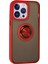 iPhone 13 Pro Max Kılıf Montreal Yüzüklü Silikon Kapak - Kırmızı - 19392-2958 3