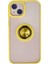 iPhone 15 Kılıf Montreal Yüzüklü Silikon Kapak - Sarı - 17396-9548 1