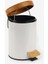 Bambu Kapaklı Beyaz Çöp Kovası, Şık ve Kullanışlı Temizlik Aksesuarı 3