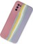 Samsung Galaxy A03S Kılıf Ebruli Lansman Silikon - Pembe-Lila - 15633-1114 2