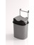 Mat Siyah ve Gri Renklerde, Askılı, Yutmalı Kapaklı Çöp Kovası SF007 2