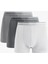 Pamuklu Basic Çizgili Lastik Detaylı 3'lü Boxer Set 1